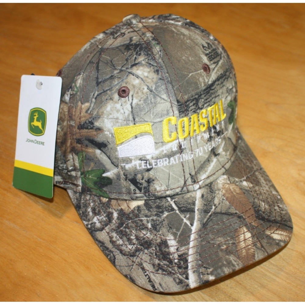 John Deere Camo Ball Cap Coastal Equipment Snap Back OS Fishing Hunting Camping